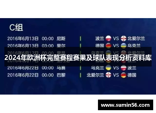 2024年欧洲杯完整赛程赛果及球队表现分析资料库
