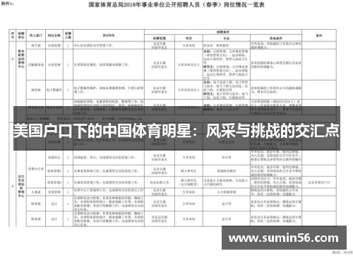 美国户口下的中国体育明星：风采与挑战的交汇点
